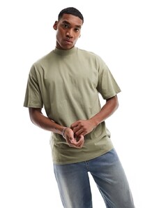 New Look - T-shirt dolcevita oversize kaki chiaro-Verde