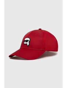 Karl Lagerfeld berretto da baseball colore rosso con applicazione