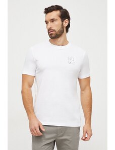 HUGO t-shirt in cotone uomo colore bianco