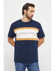 Tommy Jeans t-shirt in cotone uomo colore blu navy