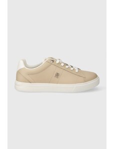 Tommy Hilfiger sneakers in pelle ESSENTIAL ELEVATED COURT SNEAKER colore beige FW0FW07685