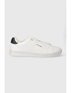 Tommy Hilfiger sneakers in pelle COURT CUP LTH PERF DETAIL colore bianco FM0FM05038