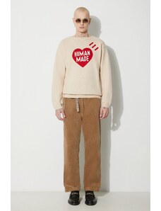 Human Made maglione in misto lana Heart Knit Sweater uomo colore beige HM26CS030