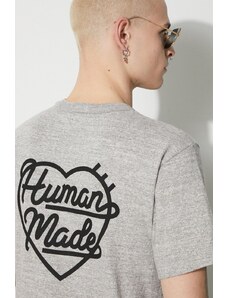 Human Made t-shirt in cotone Heart Badge uomo colore grigio HM26CS002