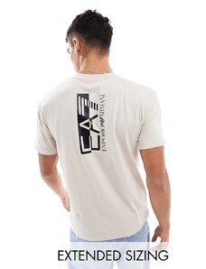 EA7 - Core - T-shirt beige chiara con logo sul retro-Neutro