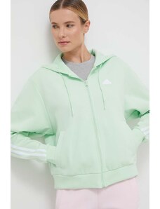 adidas felpa donna colore verde con cappuccio con applicazione IS3680