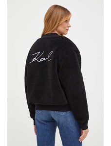 Karl Lagerfeld felpa in misto lana colore nero
