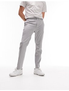Topman - Pantaloni eleganti skinny con vita elasticizzata grigio chiaro