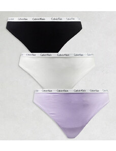 Calvin Klein Curve - Confezione da 3 perizomi a vita alta multicolore