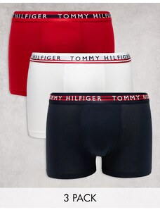 Tommy Hilfiger - Confezione da 3 boxer aderenti multicolore con fascia in vita colorata