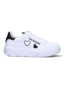 LOVE MOSCHINO Sneaker donna bianca/nera in pelle SNEAKERS