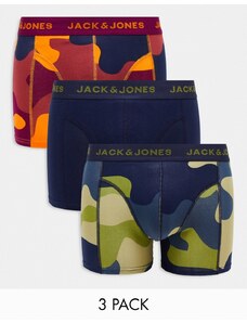 Jack & Jones - Confezione da 3 boxer aderenti mimetici-Multicolore