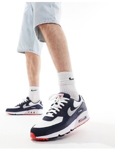 Nike - Air Max 90 - Sneakers blu navy, bianche e rosse
