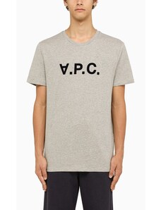 A.P.C. T-shirt girocollo grigia con logo