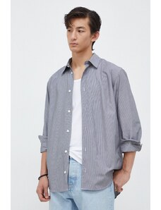 Samsoe Samsoe camicia in cotone uomo colore grigio