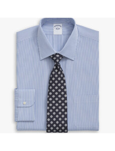 Brooks Brothers Camicia blu a righe Regular Fit non-iron in cotone con collo Ainsley - male Camicie eleganti Blu 15
