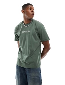 Calvin Klein - Hero - T-shirt comoda con logo grigio scuro-Verde