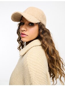 French Connection - Cappellino in pile borg beige-Neutro