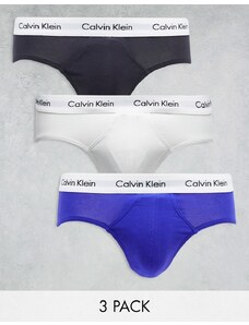 Calvin Klein - Confezione da 3 slip blu, grigi e bianco sporco-Multicolore