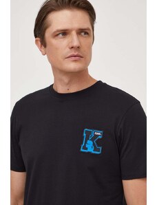 Karl Lagerfeld t-shirt in cotone uomo colore nero con applicazione