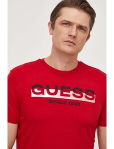 Guess t-shirt in cotone uomo colore rosso