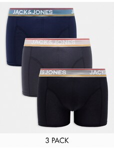 Jack & Jones - Confezione da 3 boxer aderenti neri e grigi-Multicolore