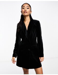 Miss Selfridge - Vestito blazer nero in velluto per uscire
