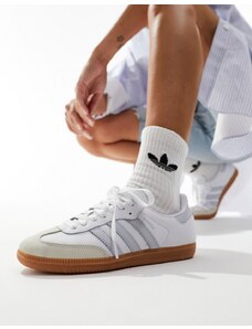adidas Originals - Samba OG - Sneakers bianche e blu pastello-Bianco