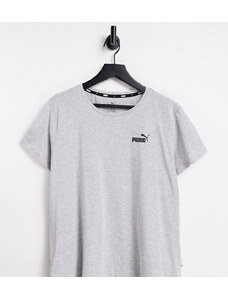 PUMA Plus - Essentials - T-shirt con logo piccolo grigia-Grigio