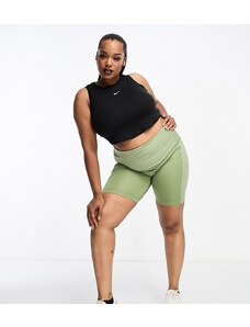 Nike Running Plus - Pantaloncini aderenti Dri-FIT kaki con logo Nike-Verde