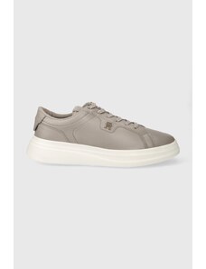 Tommy Hilfiger sneakers in pelle POINTY COURT SNEAKER colore grigio FW0FW07460