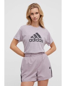adidas t-shirt donna colore violetto IS3622