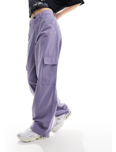Dr Denim - Donna - Pantaloni dritti ampi cargo color lavanda-Viola