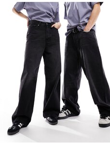 Weekday - Astro - Jeans a fondo ampio unisex nero slavato