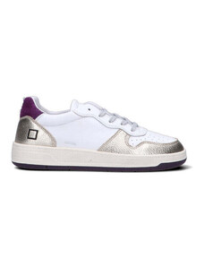 D.A.T.E. Sneaker donna bianca/oro/viola in pelle SNEAKERS
