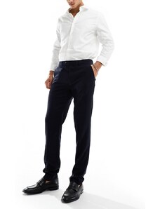 Gianni Feraud - Pantaloni da abito slim blu navy a quadri tono su tono
