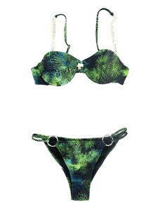 4GIVENESS FGBW2124 Bikini-L Verde/Nero Poliestere/Elastan