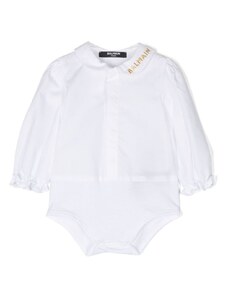 BALMAIN KIDS Camicia Neonata Bianco Cotone