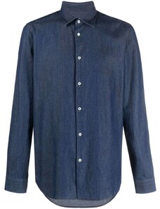 MANUEL RITZ Camicia Uomo Blu Cotone