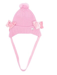 MONNALISA KIDS Cappello rosa con fiocchi lana