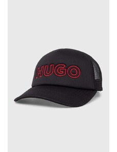 HUGO berretto da baseball colore nero con applicazione