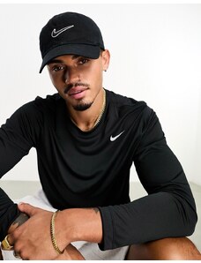 Nike Training - Dri-FIT - Maglietta nera a maniche lunghe con logo Nike sul petto-Nero