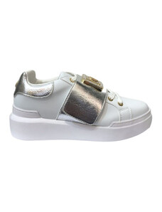 POLLINI - Sneakers Nuke45 bianco/silver, Colore Bianco, Taglia scarpe donna 36