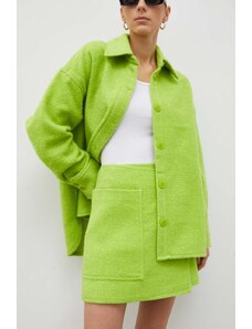 Samsoe Samsoe gonna con aggiunta di lana colore verde
