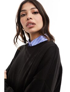 New Look - Top in maglia nera a maniche lunghe-Nero