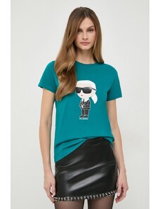 Karl Lagerfeld t-shirt in cotone donna colore verde