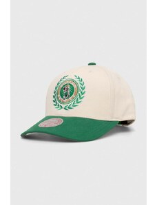 Mitchell&Ness berretto da baseball in cotone Boston Celtics colore bianco con applicazione