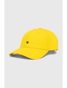 Tommy Hilfiger berretto da baseball in cotone colore giallo con applicazione