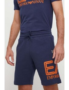 EA7 Emporio Armani pantaloncini in cotone colore blu navy