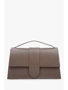 Women's Small Brown Flap Handbag made of Genuine Italian Leather Estro ER00114075